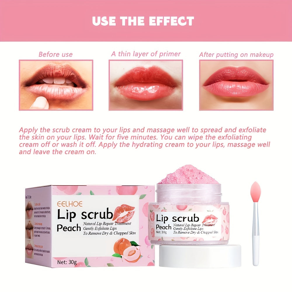 Peach Lip Scrub Exfoliating Fade Lip Lines Removing Dead Skin Moisturizing Care Makeup Dark Lip Corrector