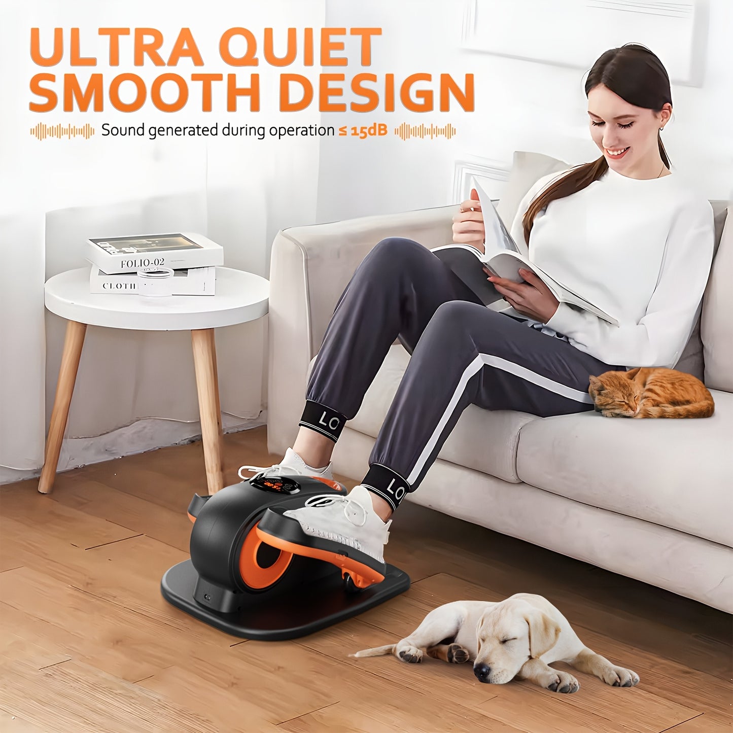 Actflame Under Desk Elliptical Machine, Electric Seated Pedal Exerciser for Seniors Fully Assembled,  Stepper Sitting Leg Exerciser with Remoter, 12 Level Speed Forward & Reverse Direction, Manual & Auto Mode for Home Office,