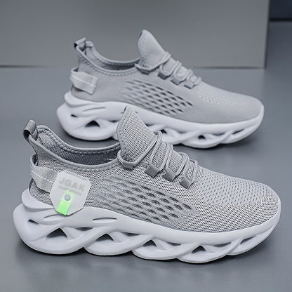 Men's Big & Tall Sneakers - Lightweight Breathable Running Shoes, Slip-Resistant MD Outsole, Lace-Up Closure Sneakers for Gym, Hiking, Casual - All-Season Gym Shoes (Grey/), Hiking Footwear, Modern Dad Shoes, Flexible Footwea