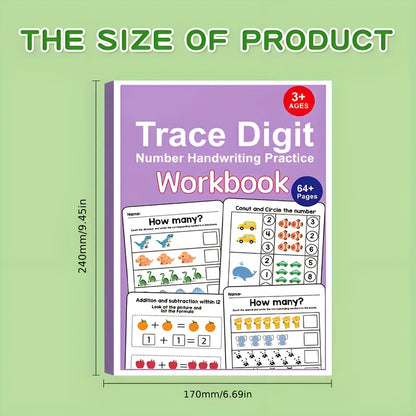 64-Page Math Workbook: & Kindergarten Number Practice Book with Tracing, Writing & Coloring Activities - Interactive Early Learning Workbook for, Curriculum (Numbers 0-100, Counting Games)