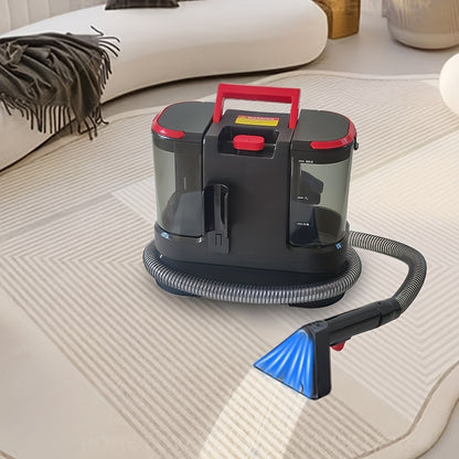Aspirador de carpetes portátil de 800 W para limpeza de nódoas em sofás, camas, carpetes e estofos. Lavador de carpetes com aspirador, limpador profundo e removedor de nódoas. Aspirador de alcatifa com forte sucção e água.
