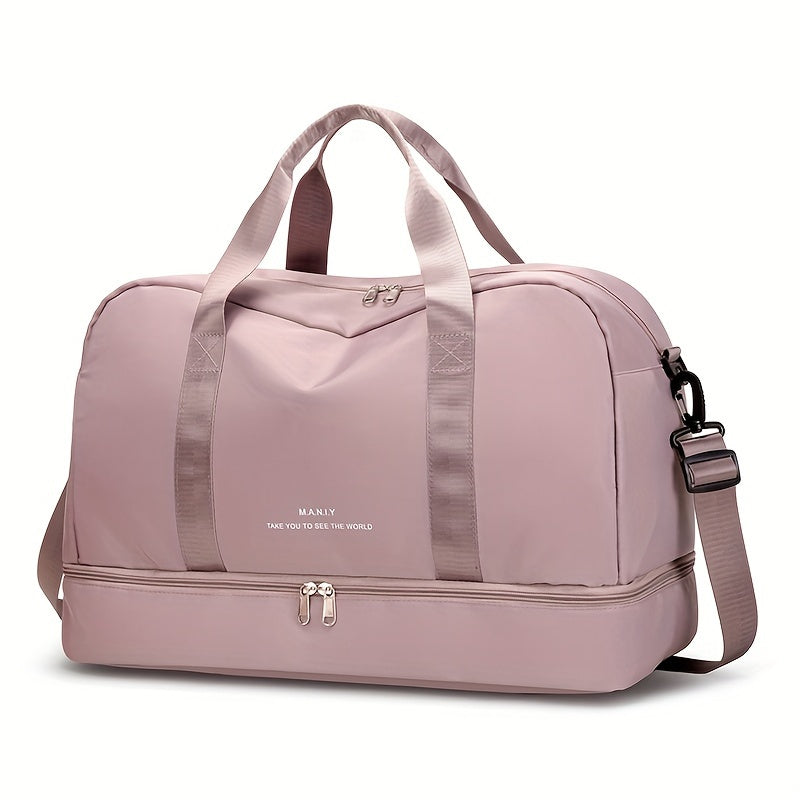 Large Capacity Expandable Gym & Travel Bag - Durable Nylon, Multi-Pocket Design with Zipper Closure, Ideal for Fitness, Overnight, and Weekend Trips, Gym Bag|Expandable Bag|Zippered Bag