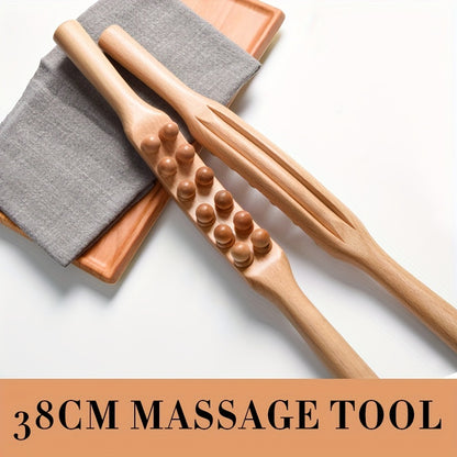 12 Beads Massage Stick, Can Relax The Whole Body, Massage The Shoulders, Neck, Back, Legs, Hands, Abdomen, Waist, Relax Muscles Tool After Exercise, Body Massager, Exercise Wooden Tools, Scraping Tool, Body Shaping Tools.