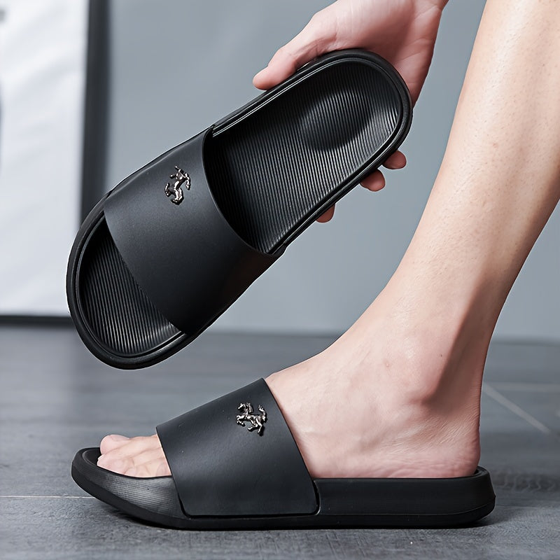 Men's Fashion Slides, Casual Non Slip Slippers, Open Toe Shoes For Indoor Outdoor Beach Shower, Spring And Summer