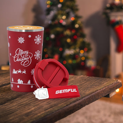 Glekglek 510ml Insulated Travel Mug with Paw Print & Heart Design - Double Wall, Spill Prevention, Dishwasher Safe, Portable Coffee Cup for Valentine'S Day, Thanksgiving, Christmas, Father'S Day, Teachers' Day, Festive Drinkw