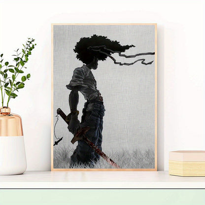 1pc African Samurai Anime Poster, Room Aesthetics Poster, Decoration Painting, Canvas Wall Art, Living Room Poster, Bedroom Painting, Home Decor, Frameless