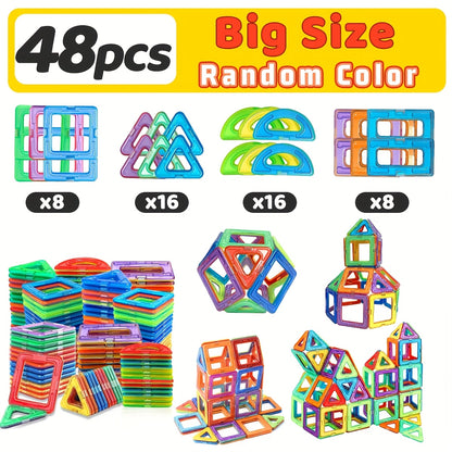 Magnetic Building Blocks Magnets Toys, Big Size STEM Toys Construction Set Toys, Learning Educational Magnet Toys, Birthday Gifts Random colors, Creative Play, Magnetic Cube Puzzle, Magnetic Cube Set, Magnetic Cube Toy, Magne