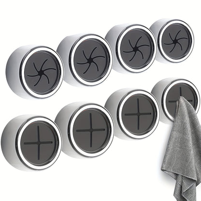 1/3pcs Fashion Style Self-Adhesive Wall Mount Towel Hooks, Plastic Easy Install No-Drill Kitchen & Bathroom Towel Holder for Home, Cabinet, Garage