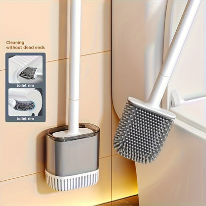 Essential Toilet Brush Set for Christmas And Halloween, Including a Toilet Brush, Holder, And a Flexible Brush Head with a Ventilated Stand. This Compact Wall-Mounted Toilet Brush Set Is Designed for Deep Cleaning in Bathroom