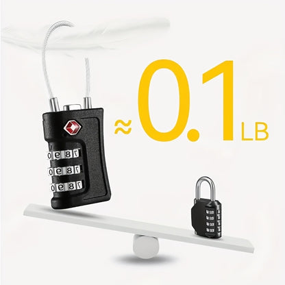 Two Tsa-Approved Combination Locks, Durable And Multifunctional Padlocks.