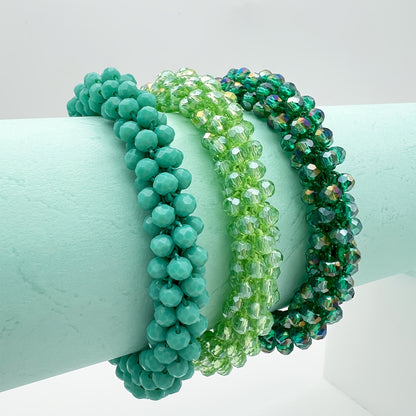 Esbbela 3pcs Bracelet Set Holiday Gift Beaded Artificial Crystal Stackable Strap Set with Elasticity Suitable for Women Men 16.51-20.32 cm Daily Vacation