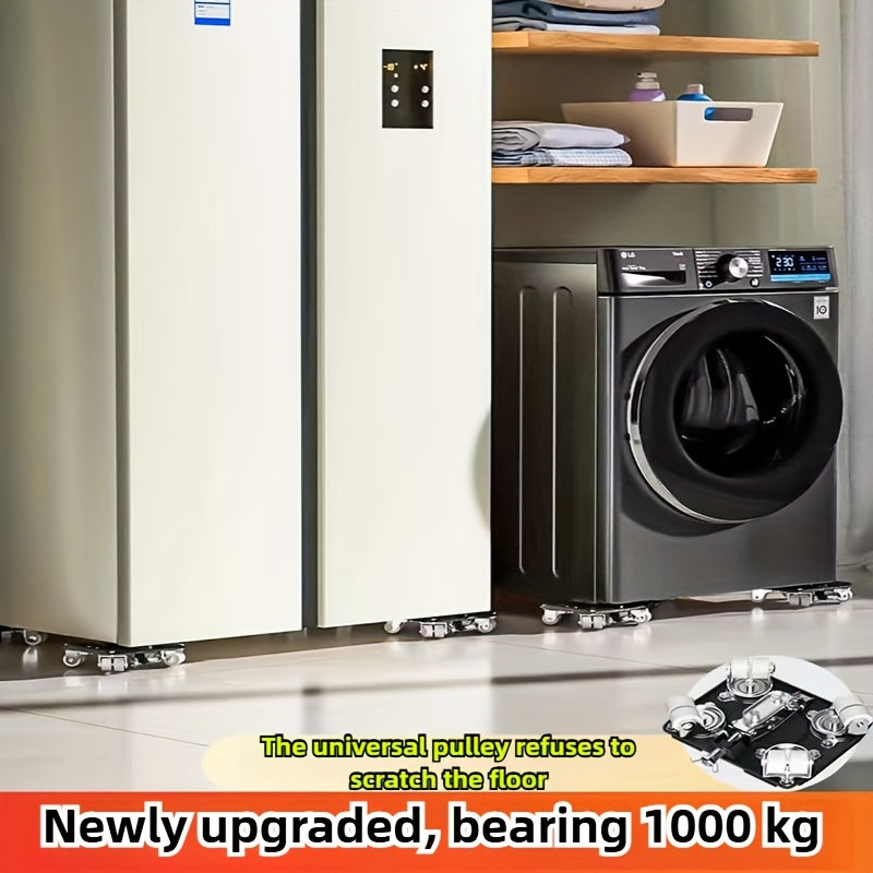 6-Piece Upgraded Furniture Dolly Set, Includes 4 Furniture Movers with 4 Wheels, 1 Pry Bar, 1 Pair of Gloves, Carbon Steel Panel Heavy-Duty Dolly, Furniture Lifter with 4 Universal 360° Swivel Rubber Wheels, Max Load 999.72