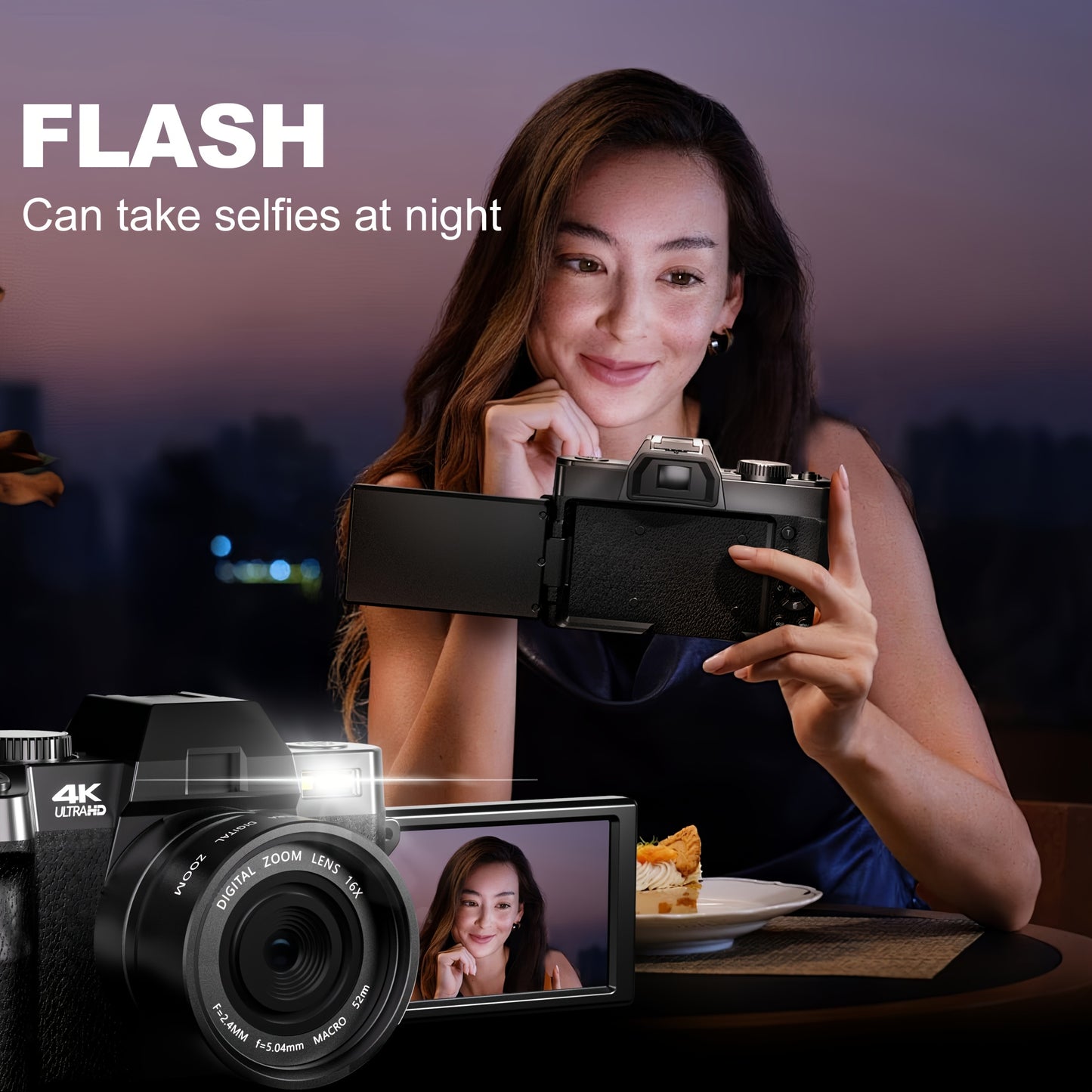 NBD Digital Camera, 48MP Cameras for Photography with WiFi & App Control, 4K Vlogging Camera, Compact Camera, Perfect for Entry-Level Users and Beginners with Macro&Wide Lens-32GB Card
