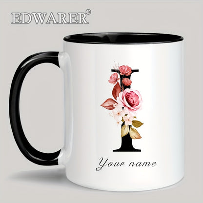 1pc A-Z Letter Custom Personalized Coffee Mug, Water Cup, Photo Text Ceramic Mug 11oz, Graduation Appreciation Thank You Holiday Birthday Gifts, Valentine's Day, Christmas, Birthday, Anniversary Mug Gift, Drinkware For Restau