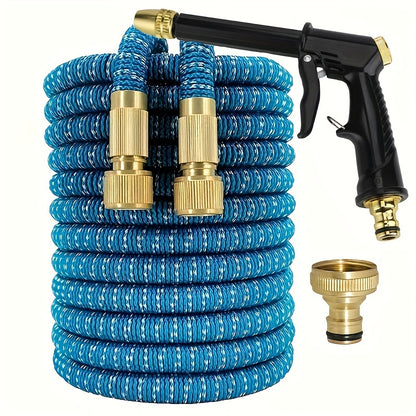 1 Roll, New Retractable Water Hose Car Wash Flowers Magic Hose Magic Water Hose Home Car Wash Garden Hose 3 Times Retractable Spray Gun