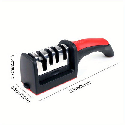 4-Stage Professional Knife Sharpener with High-Precision Whetstone, Tungsten Diamond & Ceramic Sharpening Stone - Non-Slip Grip, Fast & Long-Lasting Performance, Ergonomic Design, Durable Construction, Sharpening Stone, Home