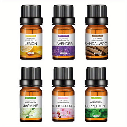 Each - Premium Essential Oil Set for Diffusers, Humidifiers, Candles & Hair Care - Includes Rose, Ocean, Cherry Blossom, Lavender, Jasmine, Sandalwood, Sweet Orange, White Tea, Lemon, Mint, Mini