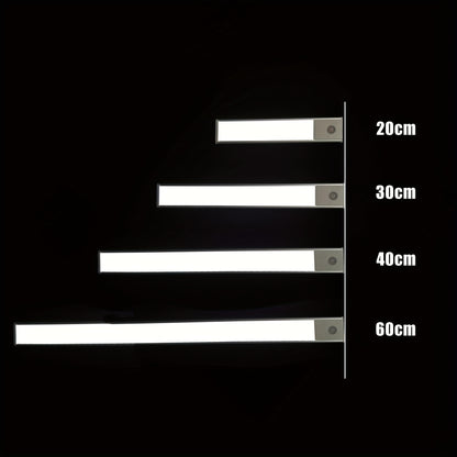 2pcs Under Cabinet Light, Closet Light, Rechargeable Battery Operated Motion Sensor Light Indoor, Magnetic Dimmable Closet Lights, Wireless Under Counter Lights for Kitchen, Stairs metal Shell