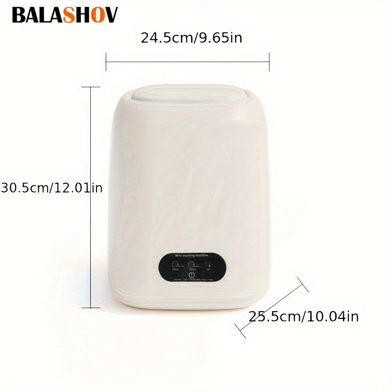 BALASHOV EU Plug Fully Automatic Small Washing Machine, for Underwear, Baby Clothes, Small Items, Compact Small Laundry Portable Washing Machine for Apartments, Camping, Travel IPX4