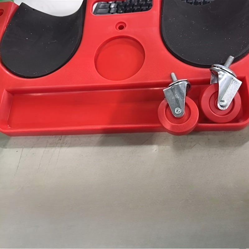 Multi-Functional ABS Rolling Knee Pad Platform with Built-in Tool Tray - Comfortable Kneeling Mat for Technicians, Carpenters, Flooring Installation, and Auto Repair