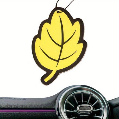 3-60pcs Car Air Freshener Natural Scented Tea Paper Auto Hanging Vanilla Perfume Fragrance Leaf Shape Car Interior Accessories Christmas Gift