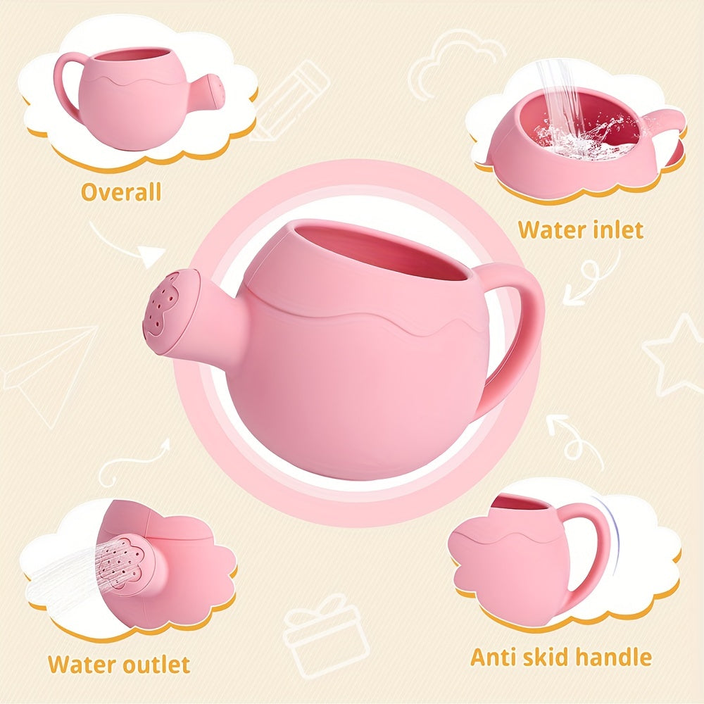 Silicone Watering Can Toys ( Lightweight with Handle) Easy to Grasp for Youngsters - Perfect for Bathing, Beach and Garden Play, Sprinkler Toy to Play with, Beach Gardening Toys, Safe and Fun Water Play Toys for Youngsters En