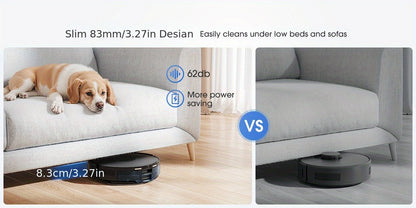 Lubluelu B40 Robot Vacuum Cleaner, 3 In 1 Robot Vacuum Cleaner And Mop, 6500Pa, 62db Low Noise, 9.98 cm Ultra-Slim Body, 5 Floors Mapping, Diversified Cleaning, Robot Vacuum Cleaner For Pet Hair, Carpet, Hard Floor, Christmas