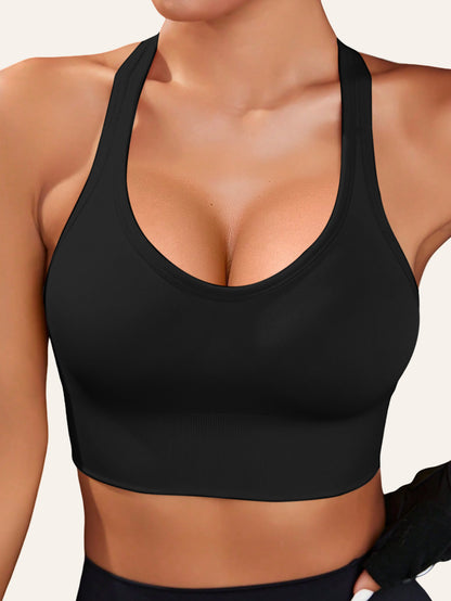 Women's Sports Bra with Removable Pads - No Underwire Breathable Support, Seamless Gym Yoga Running Top, Adjustable Straps & Soft Fabric for Workouts & Casual Wear, Workout Versatility, Sporty Design, Smooth Texture