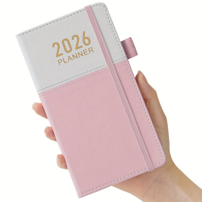 2026 Compact Planner, January 2026-December 2026 Weekly Monthly Calendar in Small Size, Fits in Wallet, 9.65 cm X 17.78 cm, with Elastic Band, Pen Loop, Suitable For School Home Office, Halloween Gift