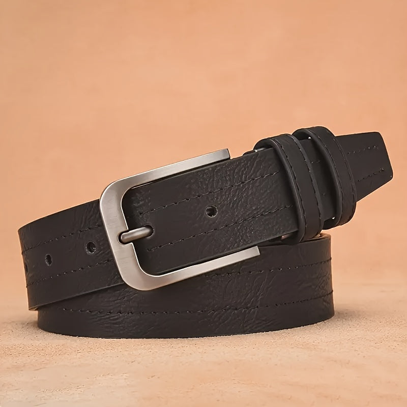 Set of 3 Men's Casual Vintage Belts, Durable Breathable Belts Designed for Business Professionals, Mature Individuals, and Fashion Enthusiasts, Ideal Gift for Any Occasion, Men's Luxury Belts, Adjustable, Square Buckle, Suita