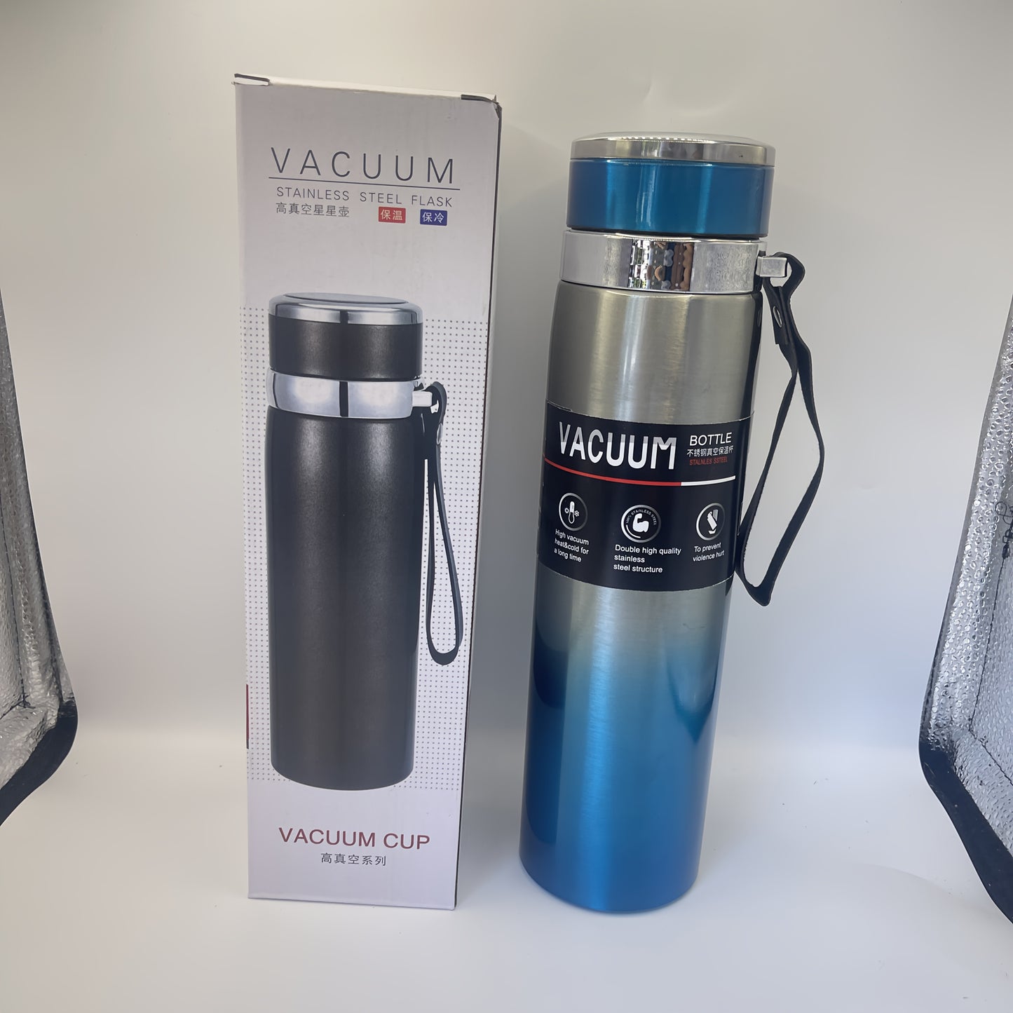 1000ml/33.8oz Stainless Steel Thermos - Double-Wall Vacuum Insulated Cup with Leakproof Lid, 24-Hour Hot/Cold Retention, Large Mouth for Easy Cleaning - Matte Finish, Ideal for Camping, Hiking, Office, Travel - Keeps Drinks H