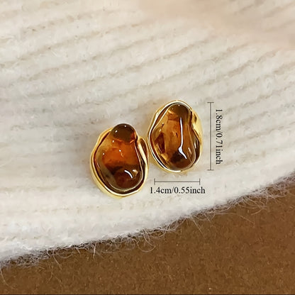 AIVEO Women's Hypoallergenic 18K Gold Plated Stainless Steel Stud Earrings - Anti-Fade Sensitive Light Beige, Simple Elegant Everyday & Party Jewelry, Year-Round Wear, Perfect Gift for Mom, Wife, Girlfriend (Low-Allergy Ear S