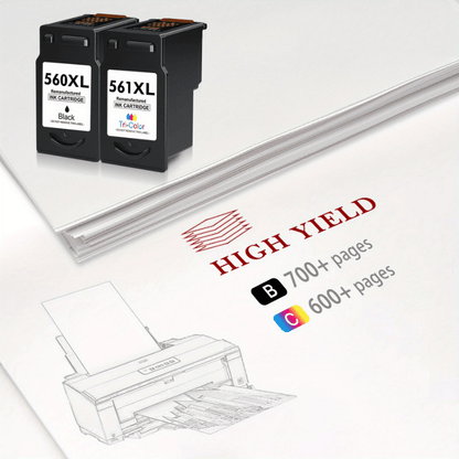 560 561 XL Cartridges Multipack for Canon 560XL 561XL PG-560XL CL-561XL PG560XL CL561XL Printer Cartridges for Pixma TS5350 TS5351 TS7450 TS7451 TS5352 TS5353