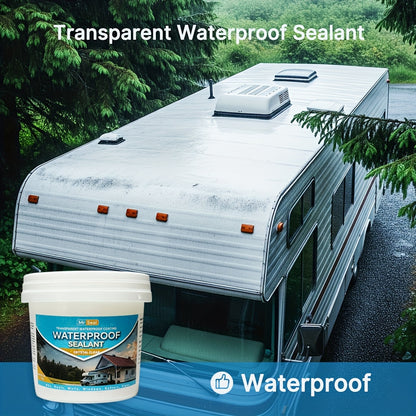 1kg RV Transparent Waterproof Sealant - Quick-Dry, Flexible & Breathable Sealant for RV Roof, Windows, Walls, Tiles - Durable Weatherproof Protection, RV Roof Sealant, Roof Sealing, Modern Aesthetic, Flexible Sealant
