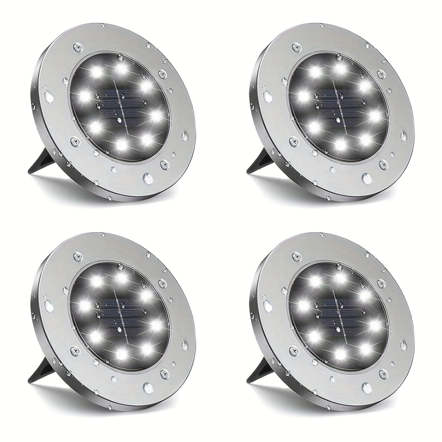 4/8/12/16pcs Solar Buried Light, IP65 Outdoor Landscape Lights, Solar Disc Lights, Garden Pathway Lighting, Solar Floor Lamps, 8pcs LED Solar Ground Lights for Roads, Courtyards, Walkways, Patios, Lawns