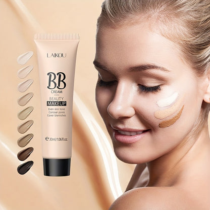 LAIKOU Waterproof BB Cream Full Coverage Concealer, Natural/Ivory/Tan 30ml, Long Lasting Foundation Make Up, Oil Control, Even Skin Tone, Hide Pores