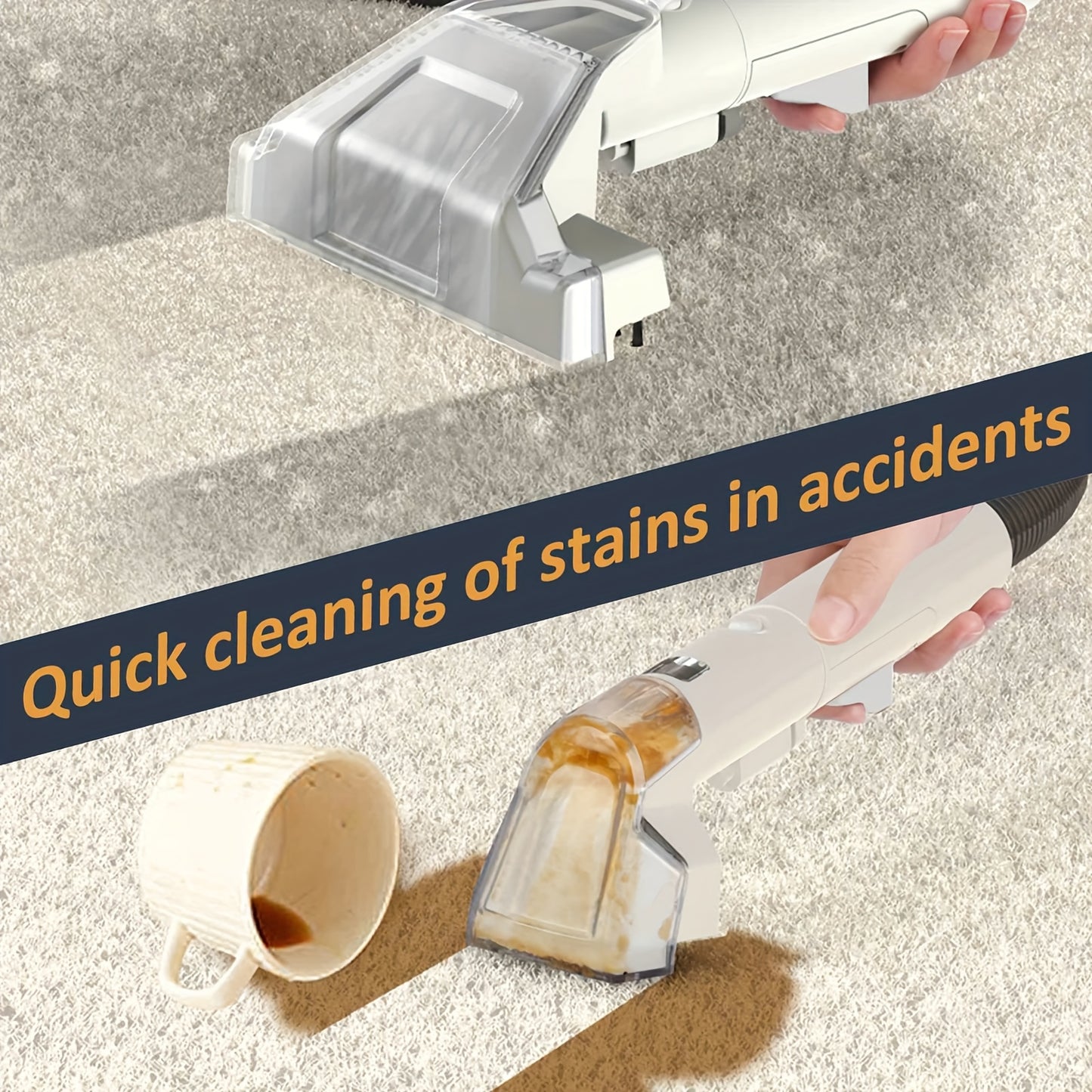 Aspirador e Limpa Carpetes 2 em 1 Avehrit - 220-240V, Design Portátil com Cabo Ergonómico, Compacto e Potente para Pavimentos de Madeira, Alcatifas, Sofás e Quartos - Preto, Aspirador para Alcatifas, Eletrodoméstico Elegante e Eficiente