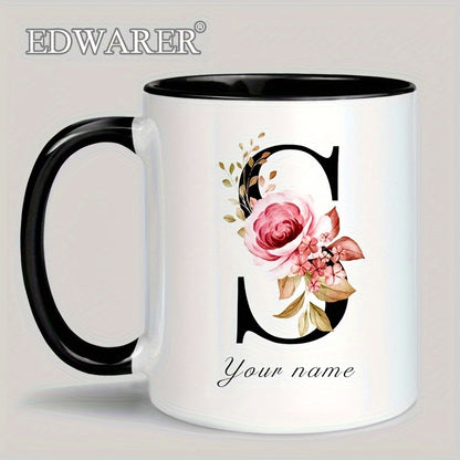 1pc A-Z Letter Custom Personalized Coffee Mug, Water Cup, Photo Text Ceramic Mug 11oz, Graduation Appreciation Thank You Holiday Birthday Gifts, Valentine's Day, Christmas, Birthday, Anniversary Mug Gift, Drinkware For Restau