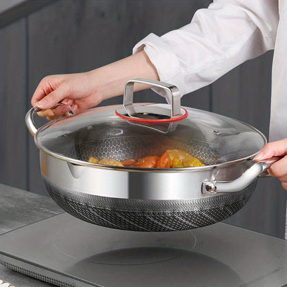 Frying pan, cooking pot, Soup Pot, hot pot, Fry Pan Tri- Ply Stainless Steel Multi-purpose pot with Lid