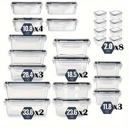 48pcs Airtight Food Storage Container Set with Labels And Marker, Includes 24 Lids + 24 Containers, Reusable & Leak-Proof Plastic Storage Containers for Meat, Eggs, Fruit And Vegetable, Perfect for Pantry, Travel, Outdoor Pic