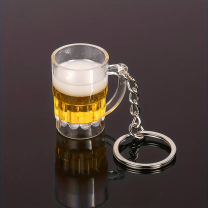 2pcs Oktoberfest Inspired Keychains - Realistic Glass Beer Mug Design, Perfect for DIY Jewelry and Decorative Accessories