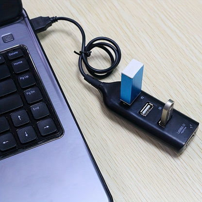 Hub USB de alta velocidade com 4 portas USB 2.0, cabo incluído, mini divisor USB, compatível com adaptadores de corrente e múltiplas tomadas para PC, portátil e notebook.