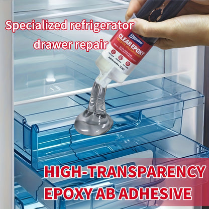 Doeyvose Clear Epoxy Adhesive Glue - Waterproof Strong Bonding, Transparent Waterproofing Sealant for Refrigerator Drawers, Doors, Floors, Walls, Roofs, Tiles - Heavy-Duty Epoxy Resin-like Formula (25ml/0.88oz) - Multi-Surfac