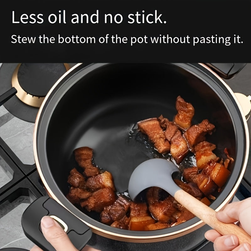 8L Large Cast Iron Stew Pot with Lock Lid - Multifunctional Soup Pot, Suitable for Fast Boiling, Compatible with Gas Stoves, Black Golden Rim | Stylish Black Cookware | Glass Lid Design, Home Gift