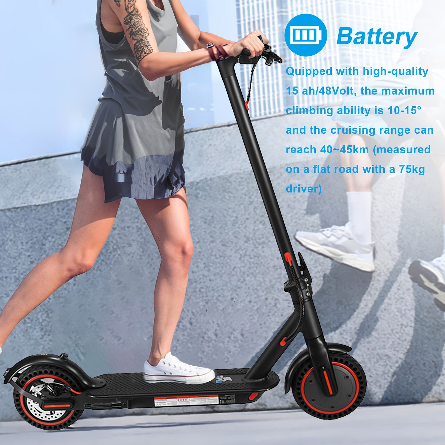 8.5-Inch Adult Electric Scooter, 350W Motor, Foldable Pedal Bike with LED Display And Headlights, 10.4Ah Battery, Maximum Range 21 Miles, Maximum Load Capacity 120Kg, Electric Scooter with Phone Holder And Lock, 3 Speed Modes