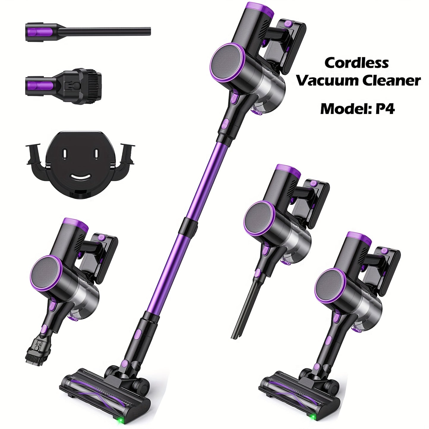 Lubluelu Free-Standing Vacuum Cleaner 26KPa, Powerful Lightweight Cordless 6in 1 Stick Vacuum Cleaner, for Carpet Floor Pet Hair, Vacuum Cleaner for Home, Cordless Vacuum Cleaner High Suction, Vacuum Cleaner Cordless, Vacuum