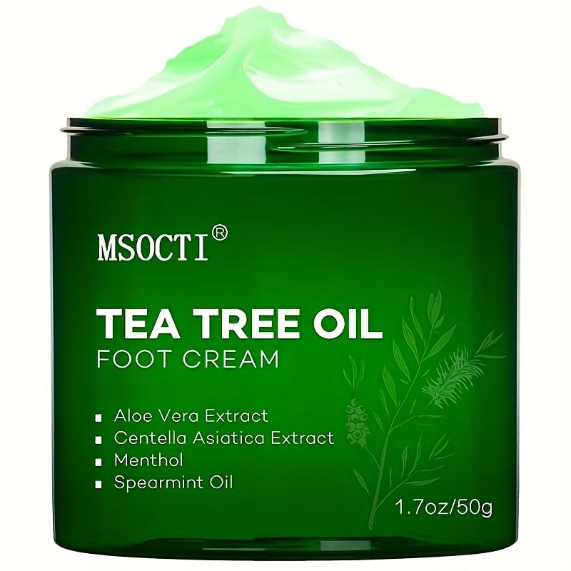 Athletes Foot Cream With Tea Tree Oil, Aloe & Spearmint - Hydrates, Softens & Conditions Dry Cracked Feet, Heel And Calluses,- Helps Soothe Irritated Skin