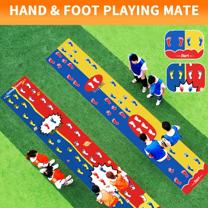 Laughter Guaranteed! 2-Player Hands&Feet Coordination Training Mat – Extra Large PVC Mat with Anti-Fade Printing, Perfect for Picnics, Team Retreats & Birthday Party Games