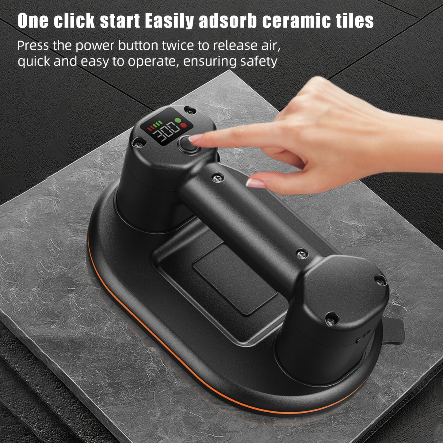300KG Industrial Grade Electric Vacuum Suction Cup Heavy-duty Granite Tile Vacuum Elevator 3600mAh Battery For Moving Glass, Tile, And Stone Materials