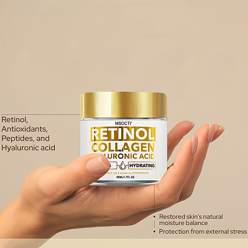50ml Retinol Collagen Hyaluronic Acid Face Cream, All In One Moisturizer Cream, Deep Hydrating Firming Skin